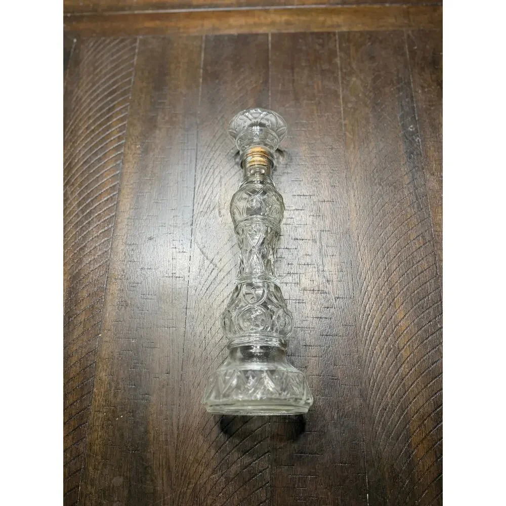 Vintage Liquor Bottle Glass Decanter w/ Stopper Crystal Barware 10